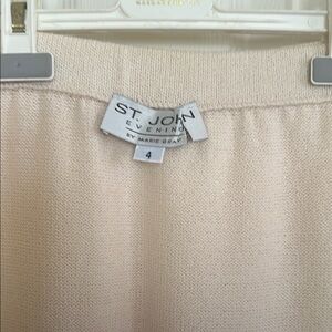St. John Evening Soft Cream Knit Skirt
